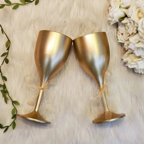 Golden Wine Glasses Set of 2