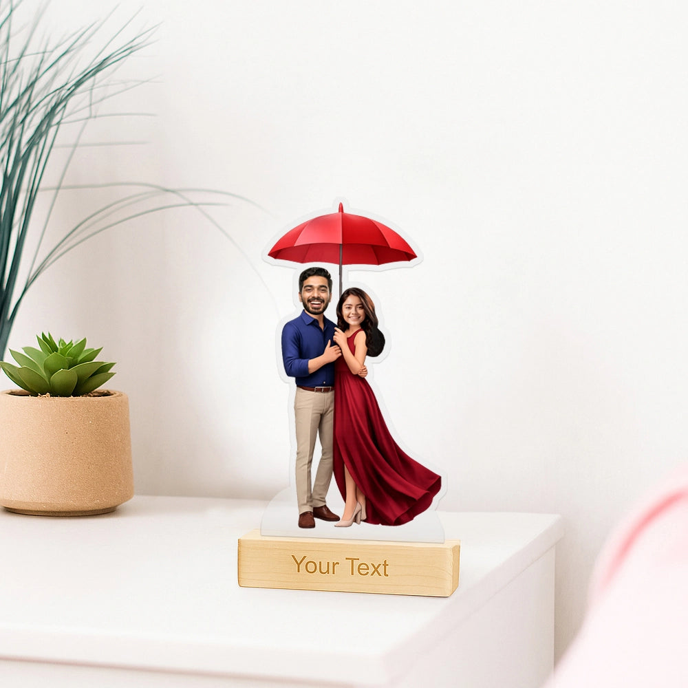 Under My Umbrella Couple Caricature - Romantic Gift | Confetti ...