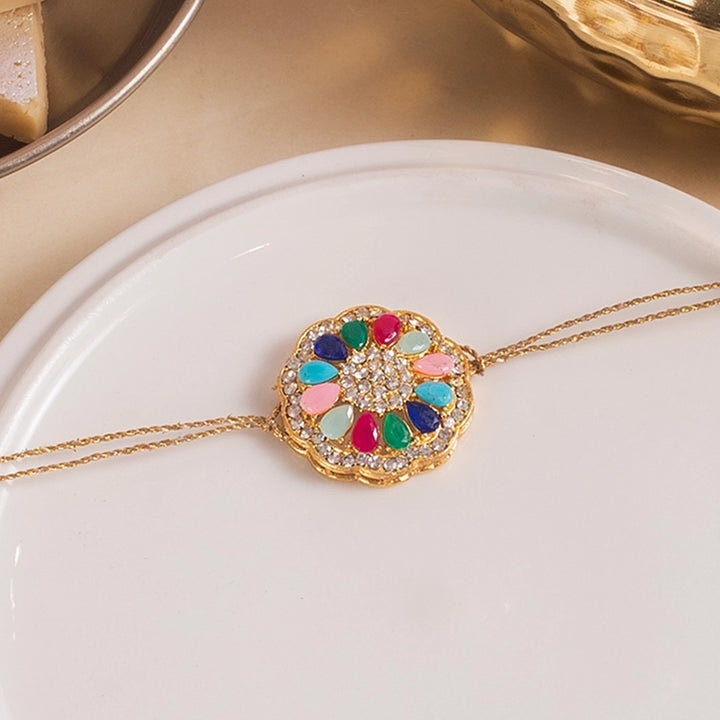 Multi-colour Stone Rakhi