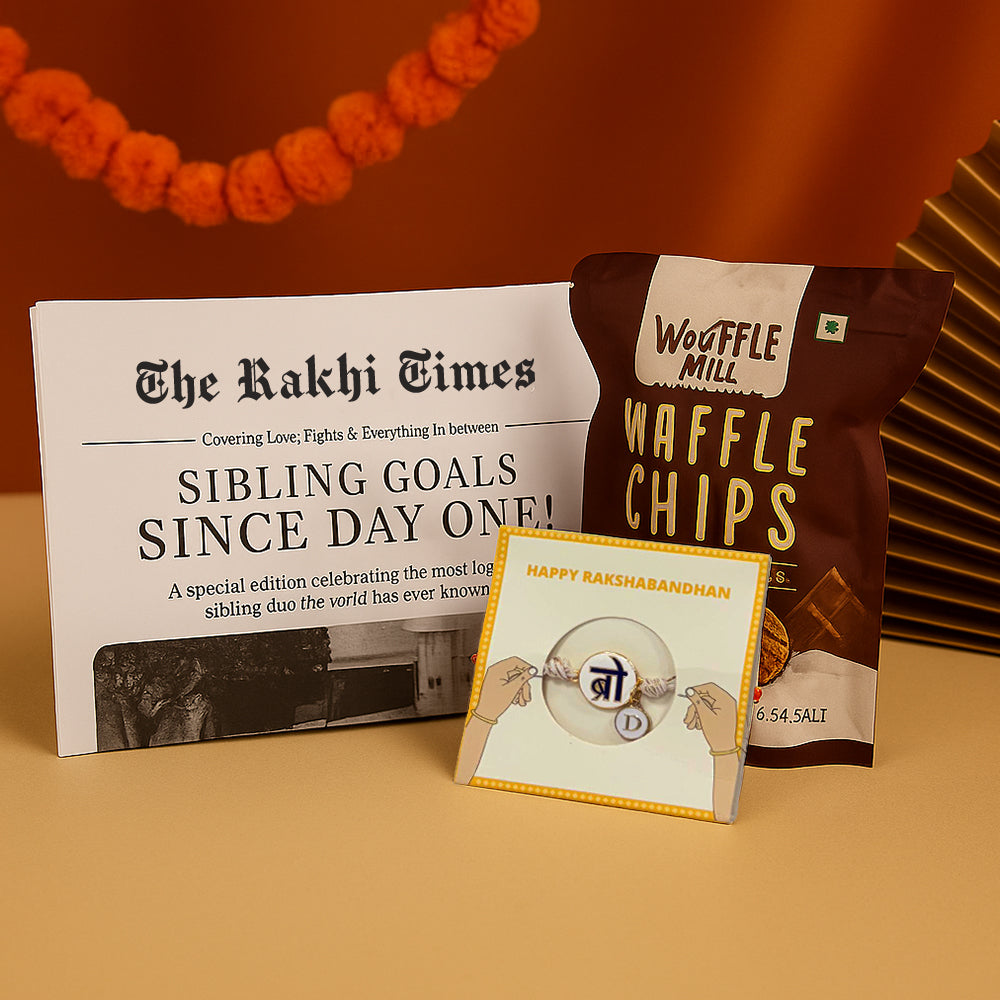 Siblings Times Rakhi Set - Personalized Newspaper + Rakhi + Snack