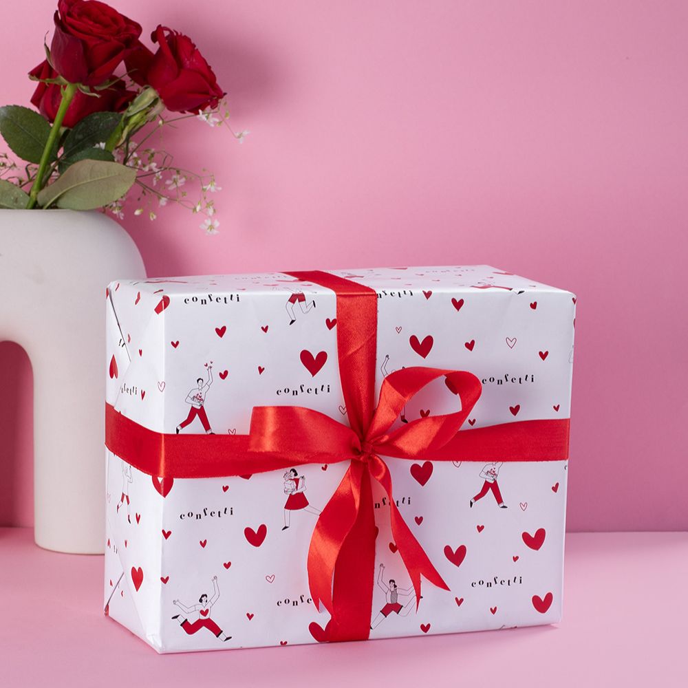 Red Heart Gift Wrap x 3