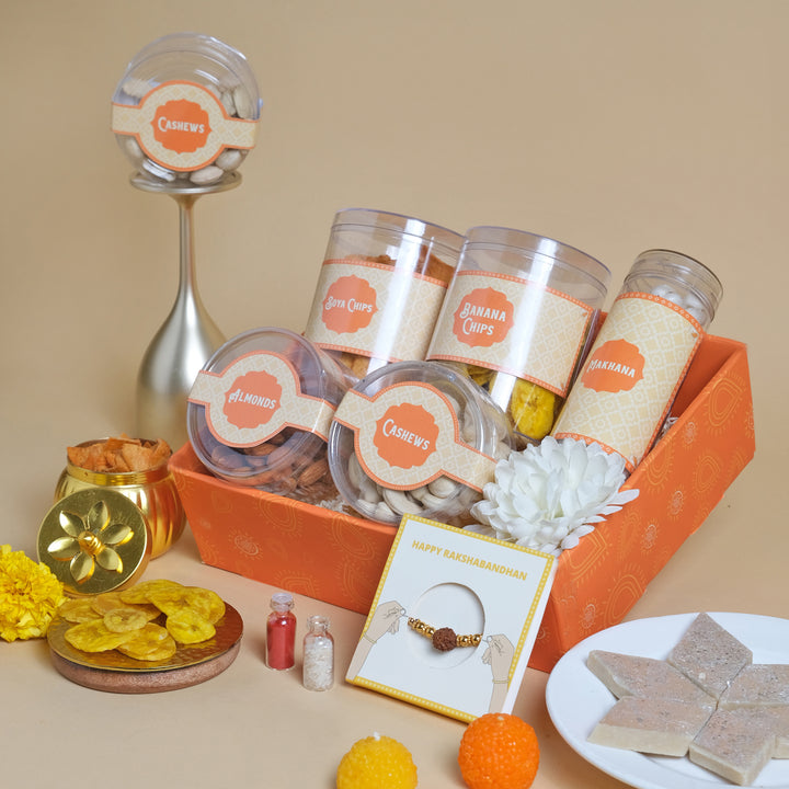 Rakhi Healthy Dry Fruit & Munchies Festive Gifts Box