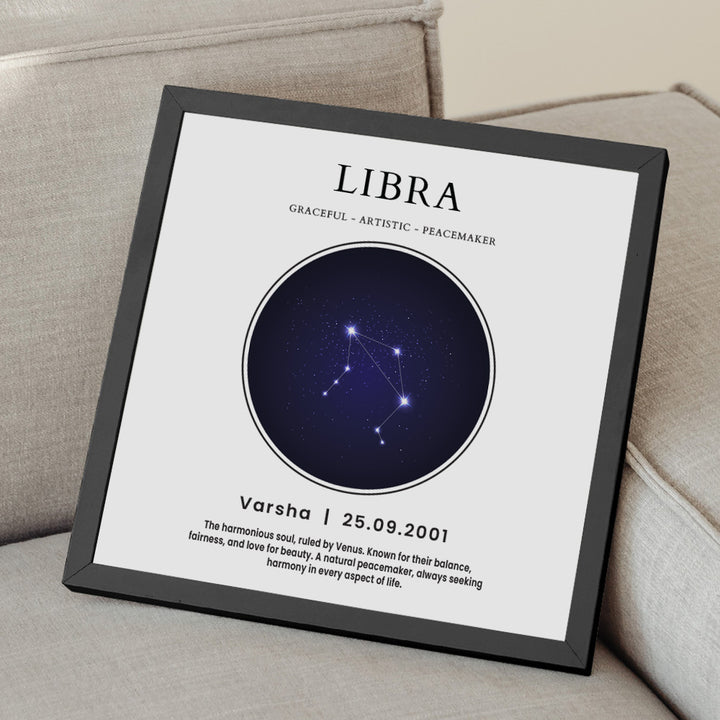 Under Our Stars: Personalized Libra Zodiac Frame