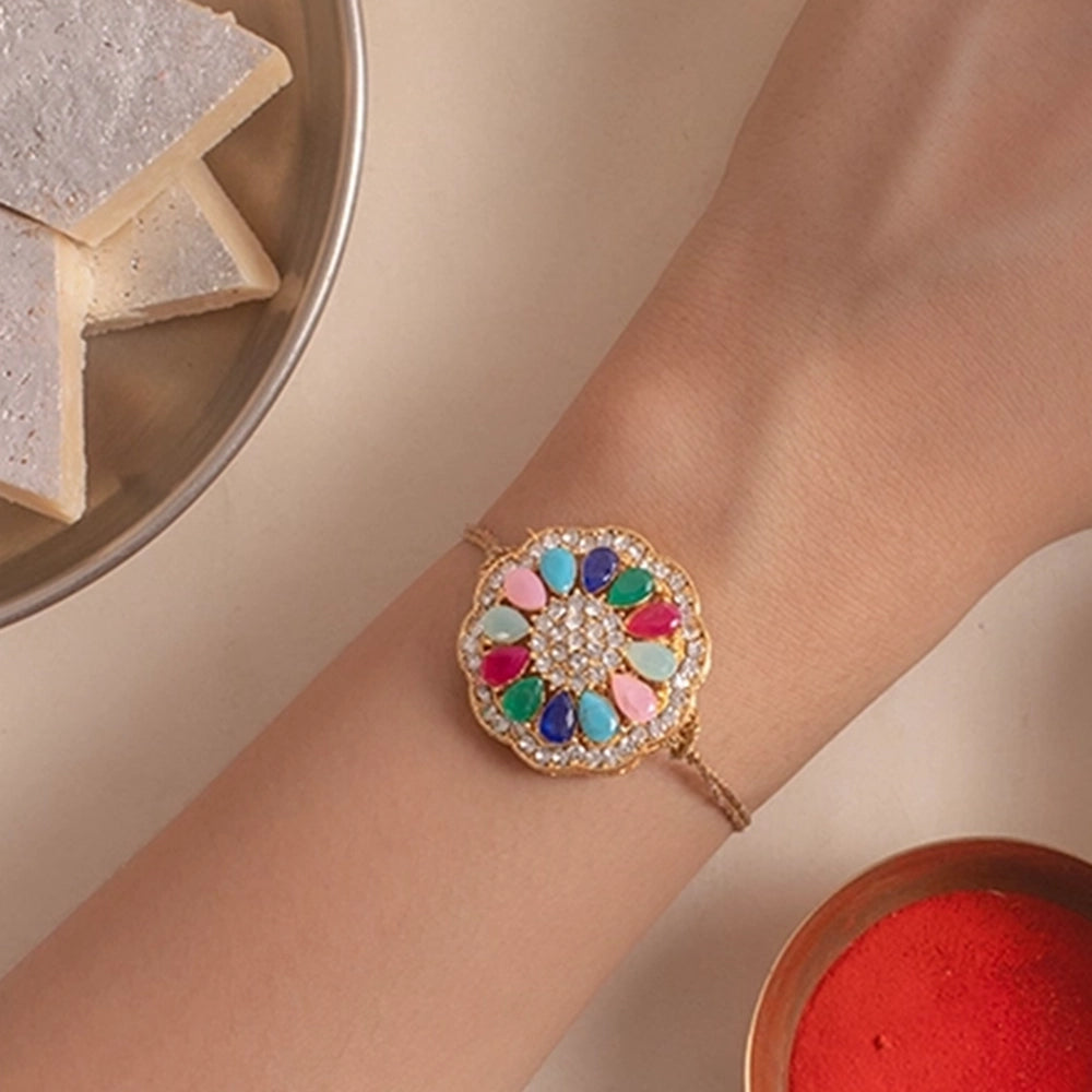 Multi-colour Stone Rakhi