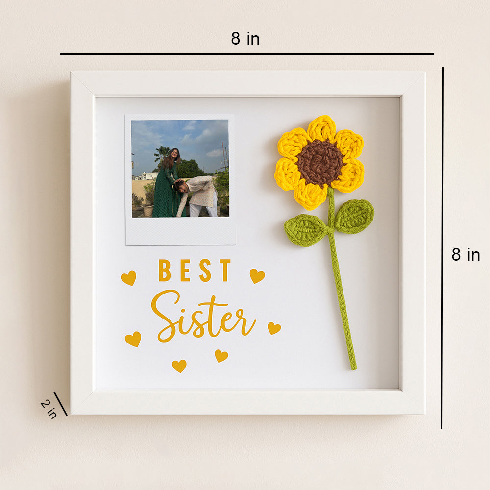 Custom 3D Sunflower Frame - Rakhi Gift for Sister