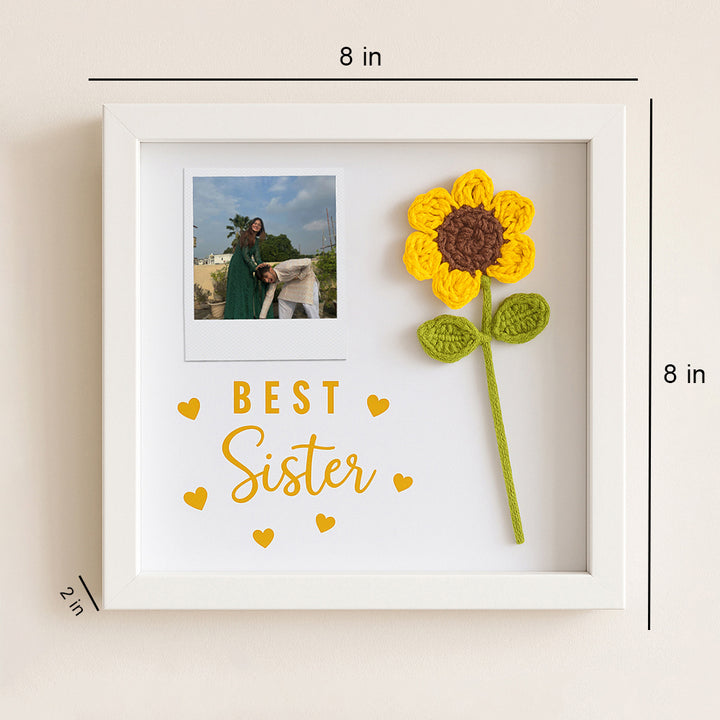 Custom 3D Sunflower Frame - Rakhi Gift for Sister