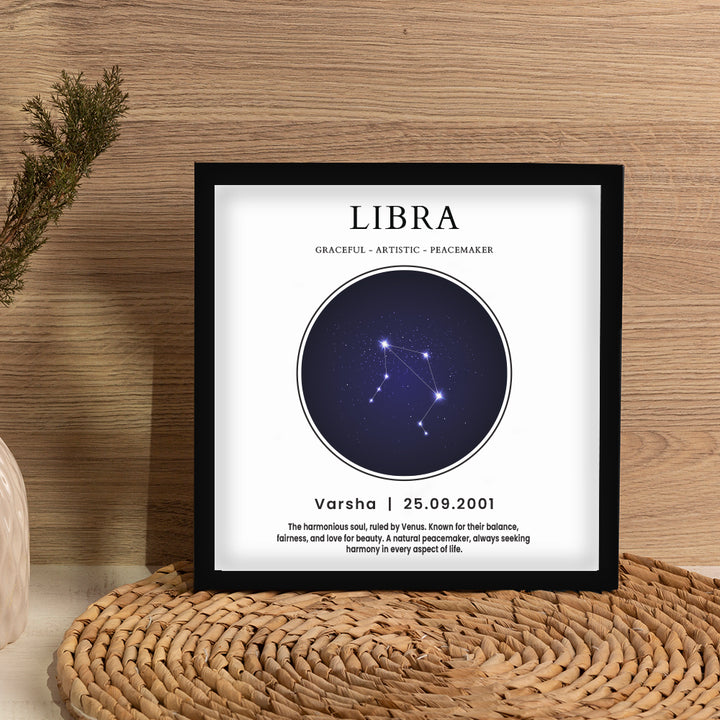 Under Our Stars: Personalized Libra Zodiac Frame