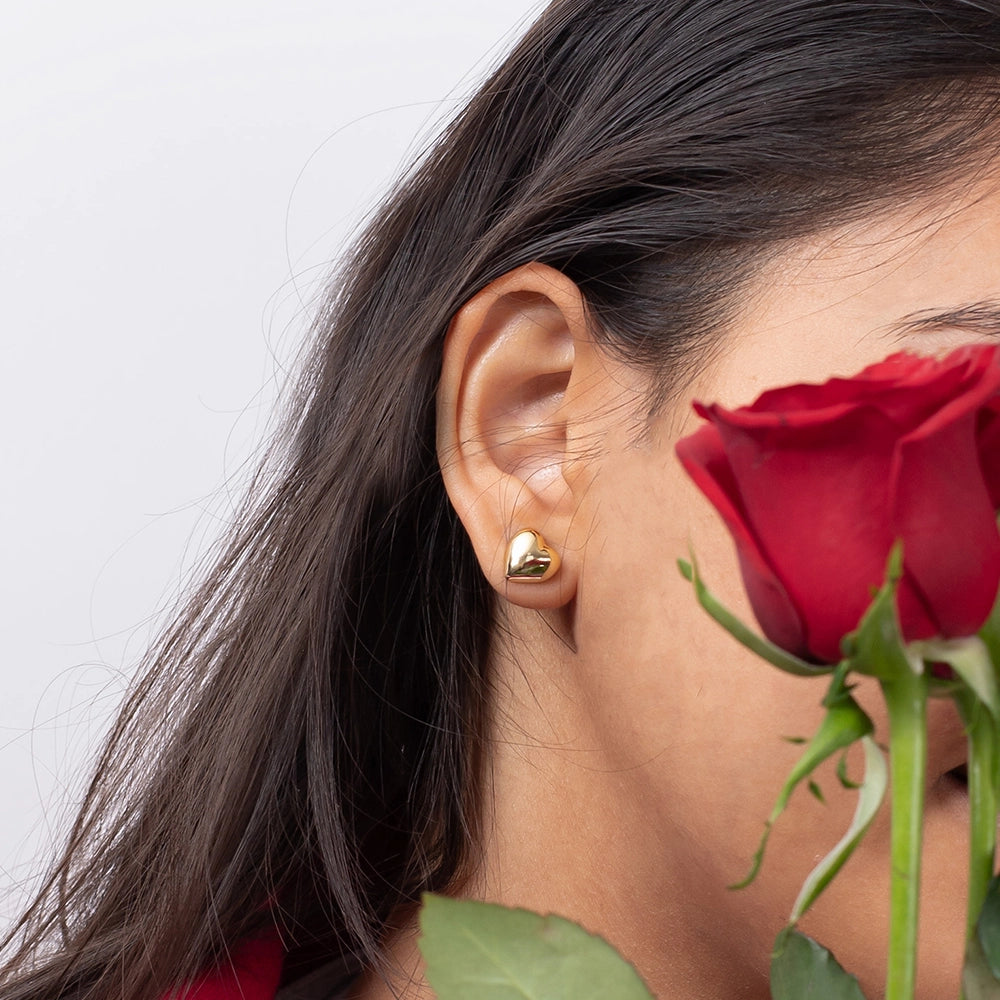 Love at First Wear – Heart Earrings & Red Roses Gift Set