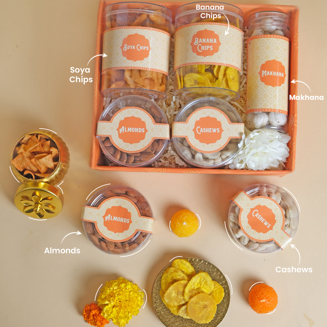 Rakhi Healthy Dry Fruit & Munchies Festive Gifts Box