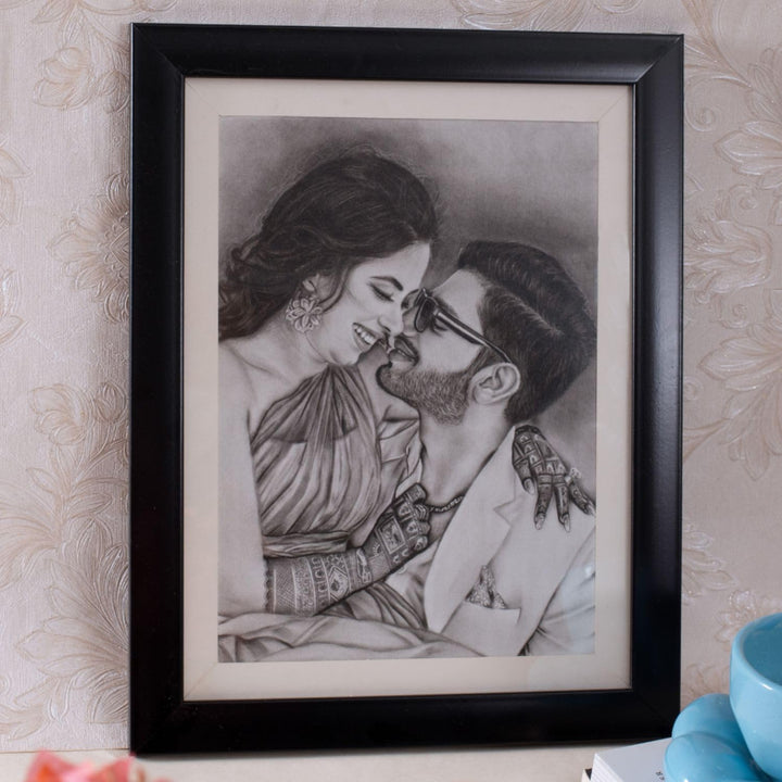 Hand Drawn Personalized Couple Portrait