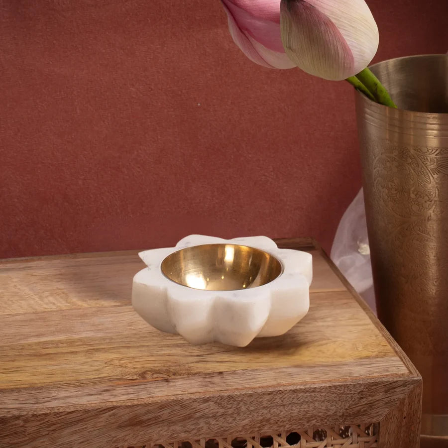 Lotus Marble Diya