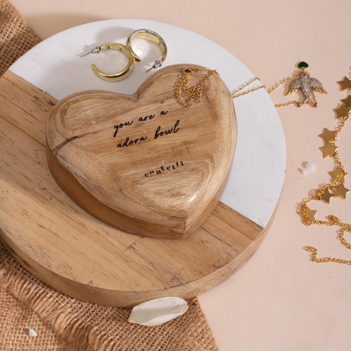 Trinket Heart Bowl- Personalized Wooden Bowl