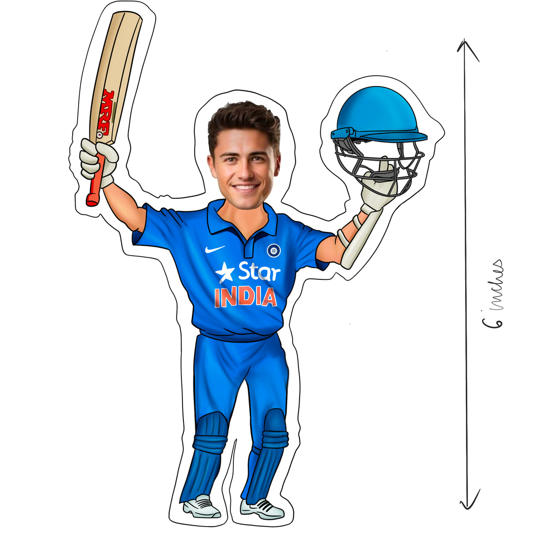Personalized Sports Caricature for Cricket Lover
