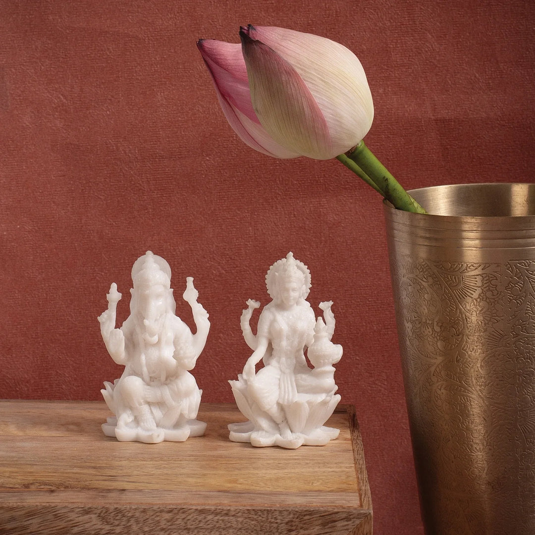 Laxmi Ganesh Marble Idol