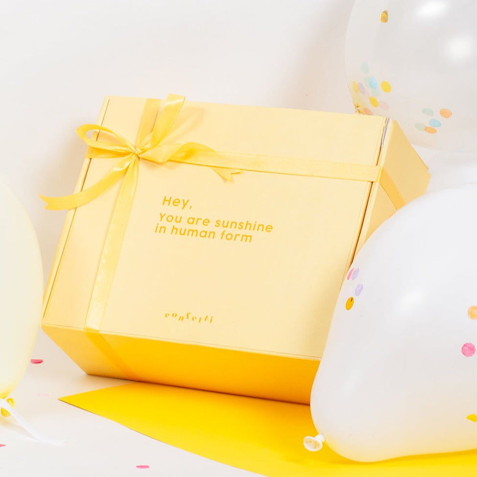 Yellow corrugated box