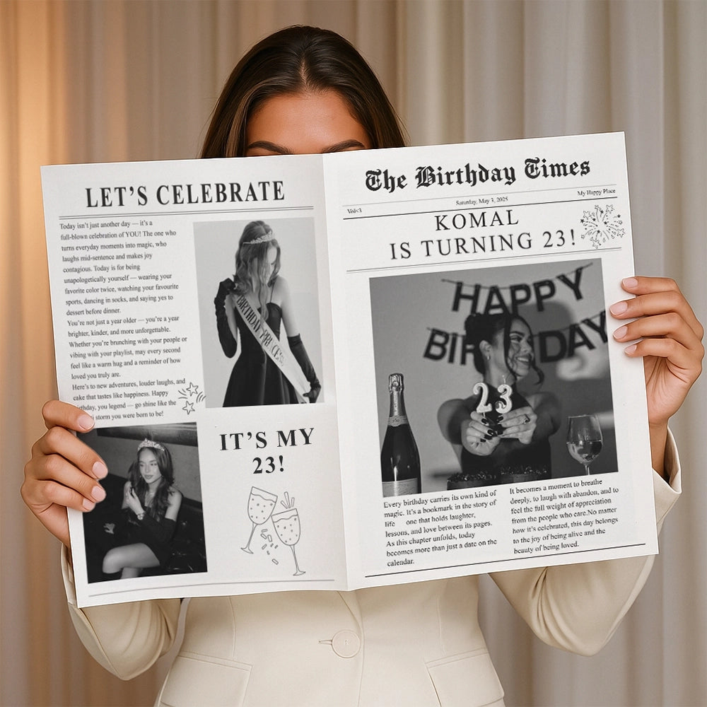 Birthday Newspaper - Personalised With Photos