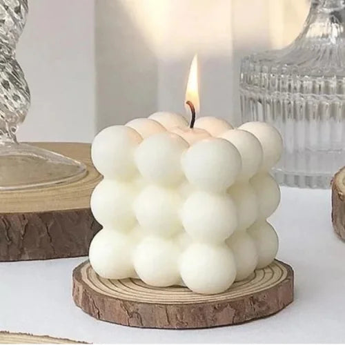 White Bubble Candle