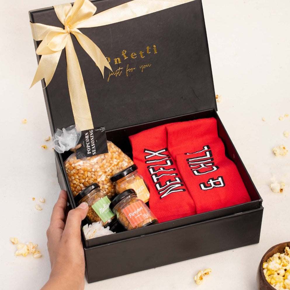 netflix-and-chill-socks gift box