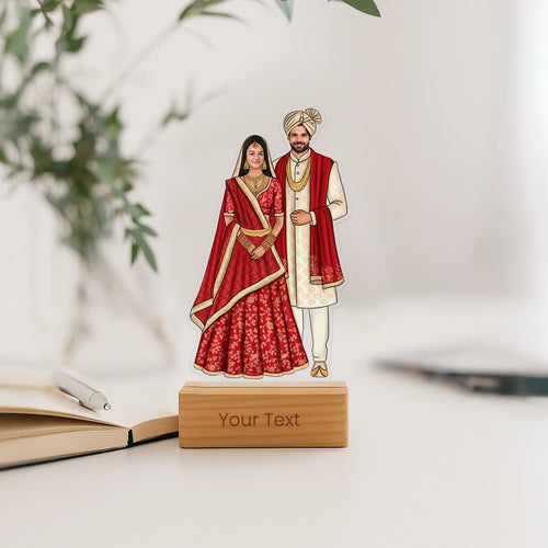 Personalized Indian Wedding Caricature – Unique Couple Gift Idea