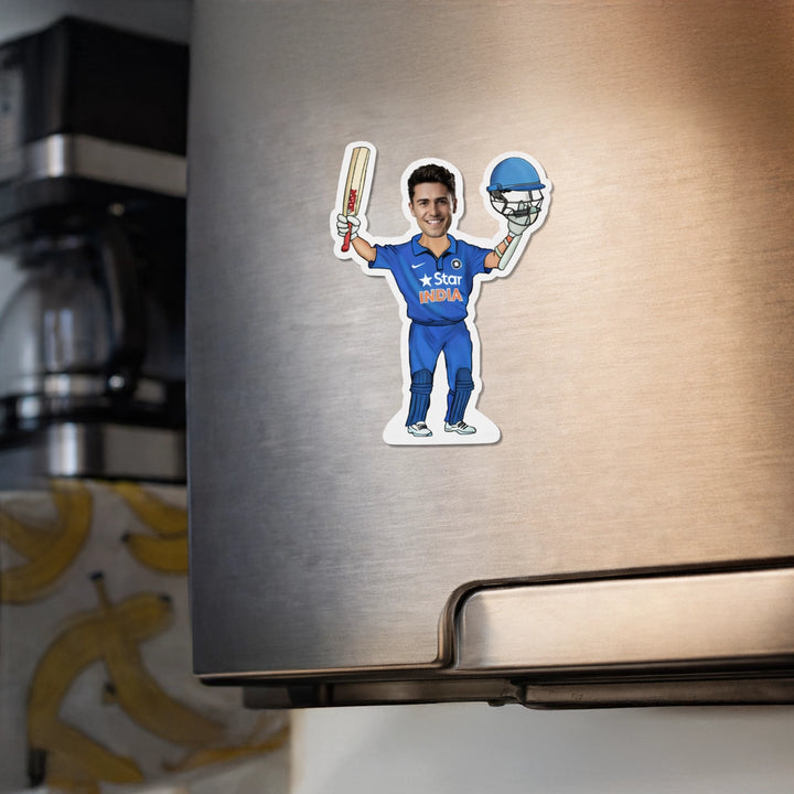Cricket Lover Caricature Fridge Magnet