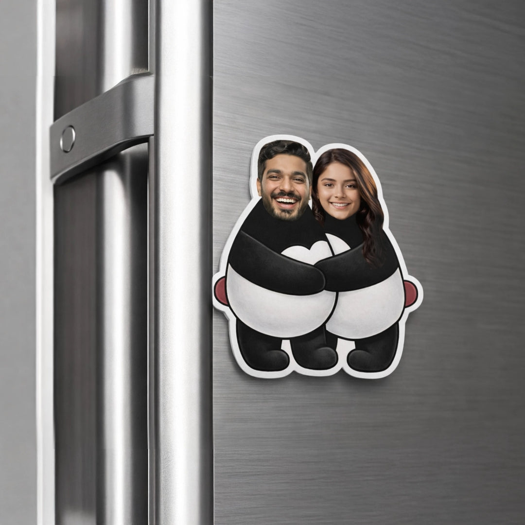 Panda Couple Caricature Fridge Magnet