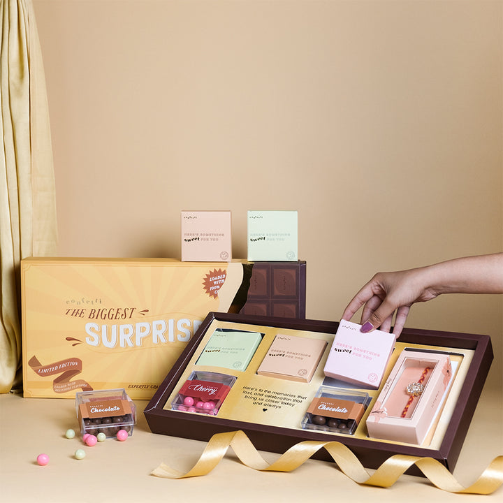 Ultimate Rakhi Surprise Box with Dragees and Cookies