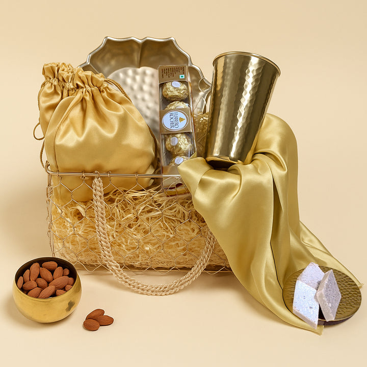 Glow & Gourmet Hamper - Rakhi Gift Box with Luxe Aroma Decor & Treats