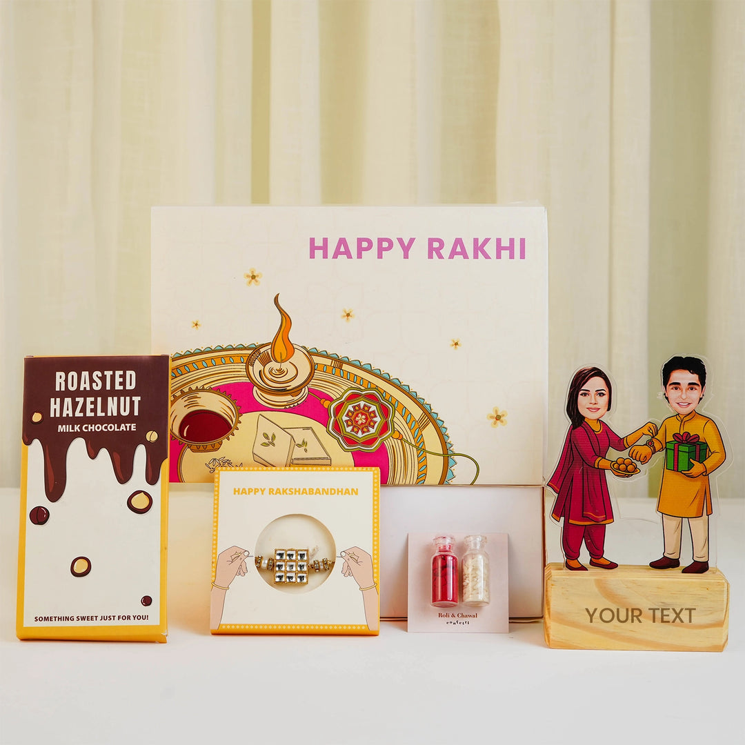 Sibling Standee & Chocolate Rakhi