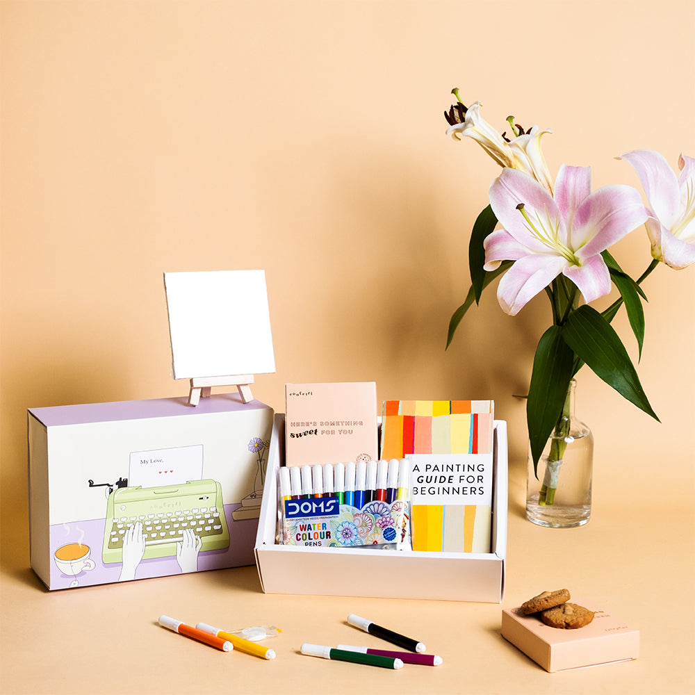 Creative Craft Gift hamper with Baked Cookies for art lovers