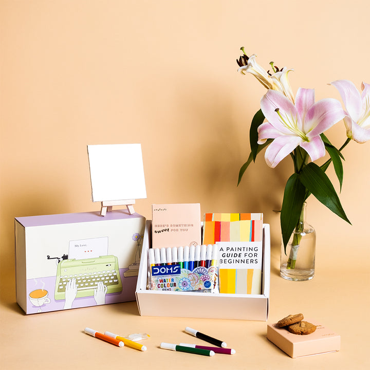Creative Craft Gift hamper with Baked Cookies for art lovers