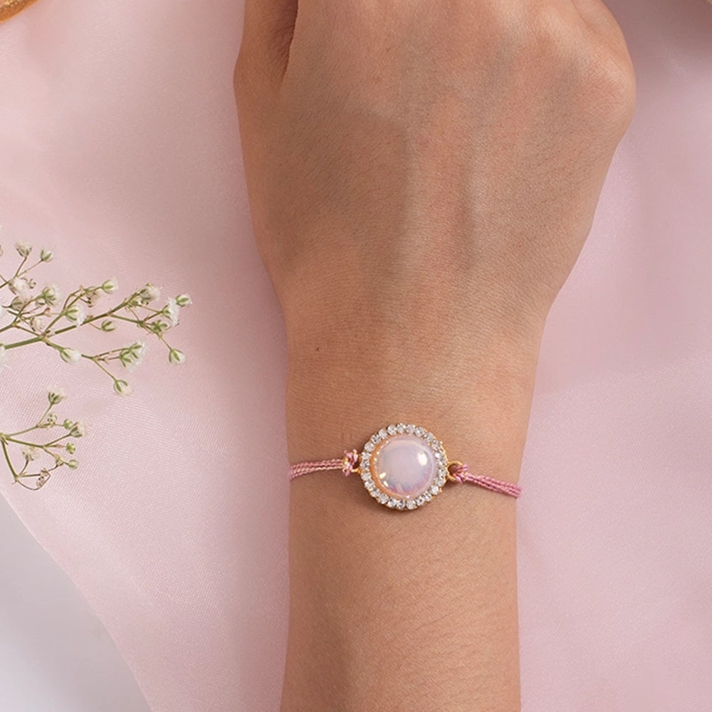 Peach Floral Lumba + 2 Pink Rakhi Combo