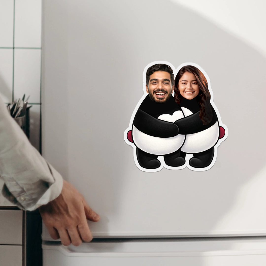Panda Couple Caricature Fridge Magnet
