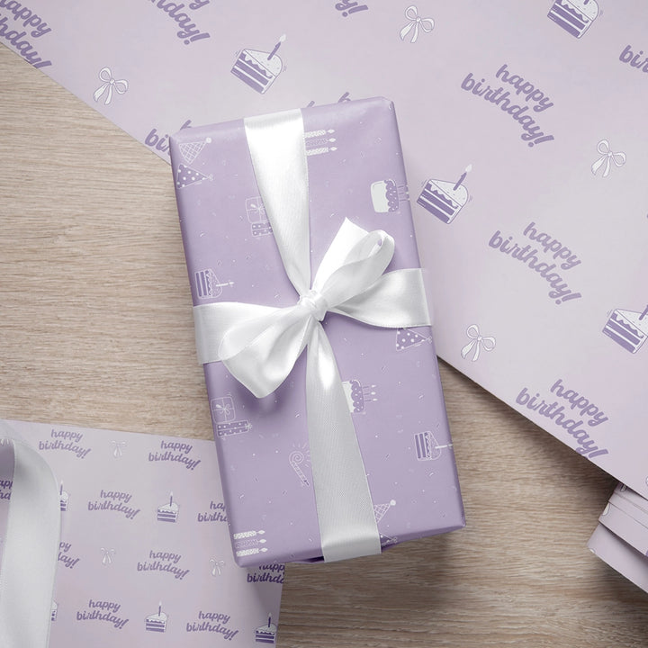 Green & Lavender Gift Wrapping Paper Set