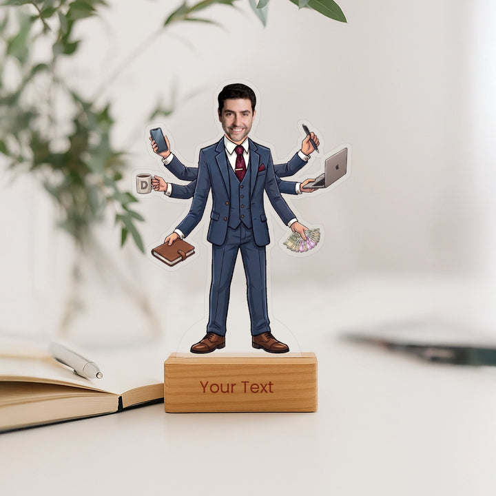 Multitasker Dad Caricature