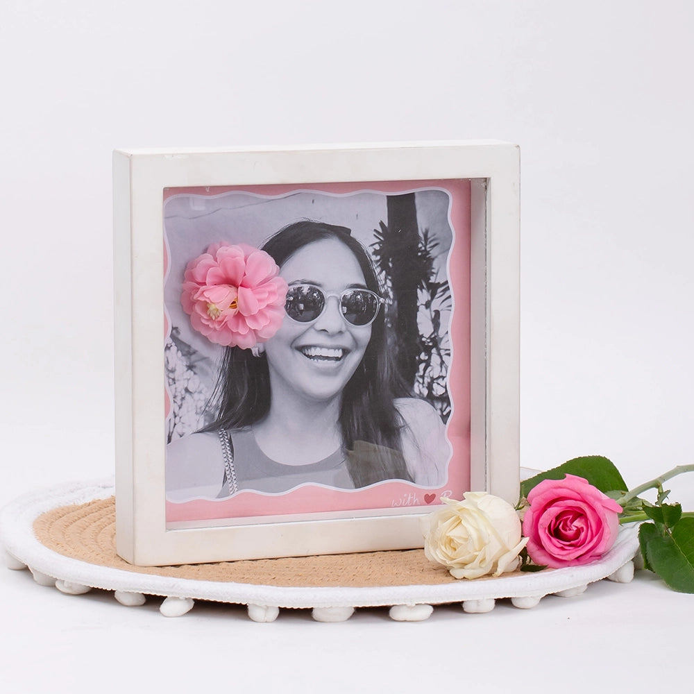 Blooming Portrait Frame with Flower