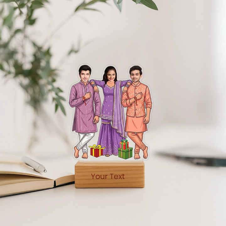 Triple Trouble Rakhi Caricature