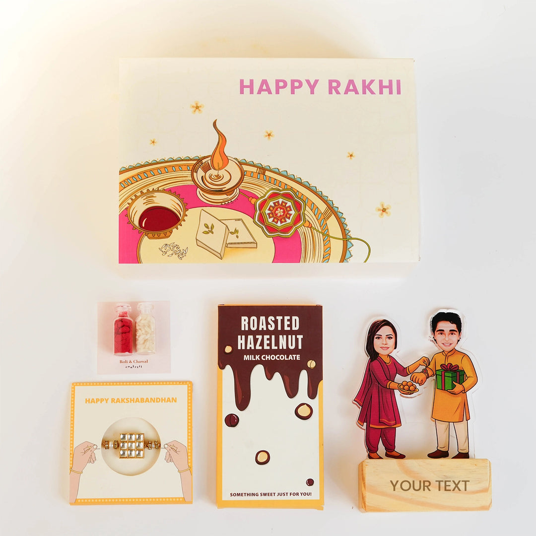 Sibling Standee & Chocolate Rakhi
