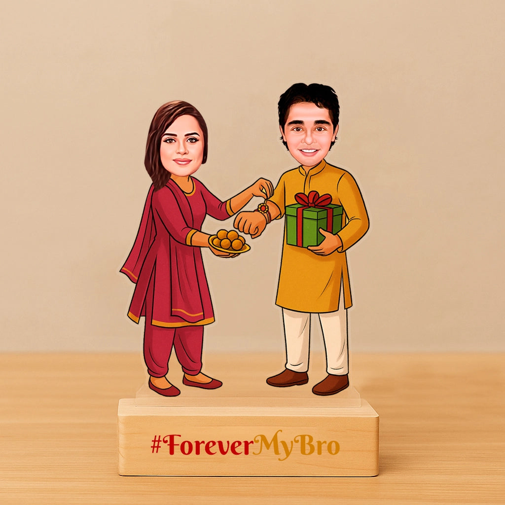 Personalized Rakhi Caricature for Sibling Love