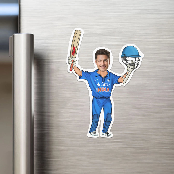 Cricket Lover Caricature Fridge Magnet