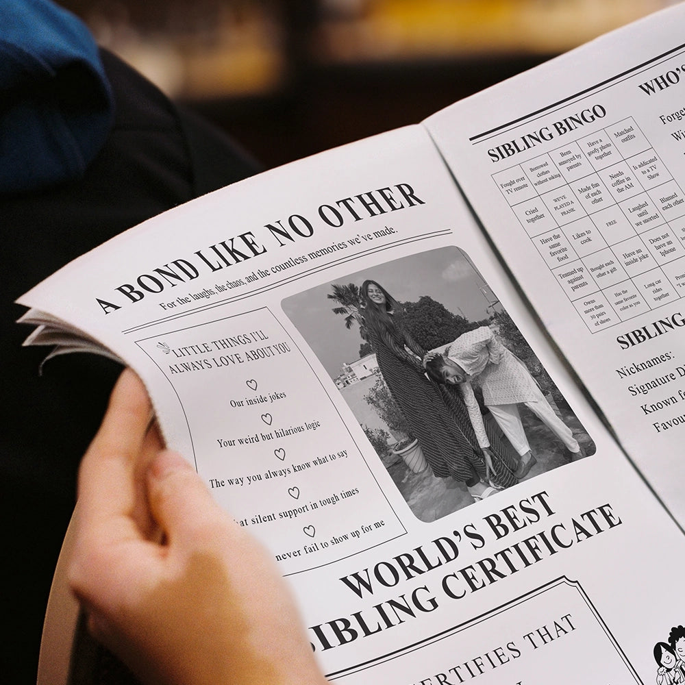 Custom Sibling Newspaper- The Sibling Times