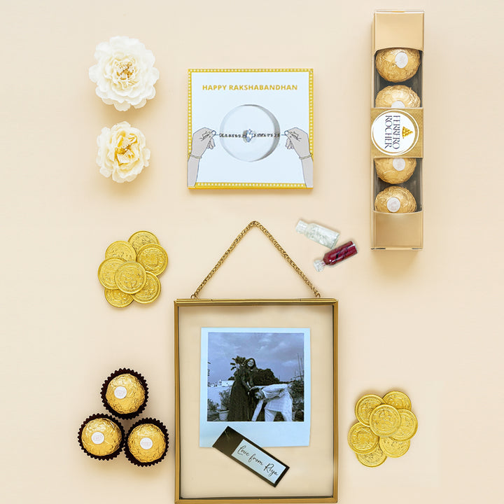 Metal Frame and Chocolate Gift Hamper for Rakhi