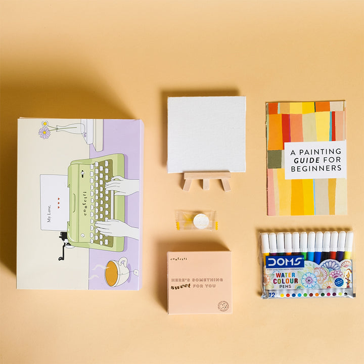 Creative Craft Gift hamper with Baked Cookies for art lovers