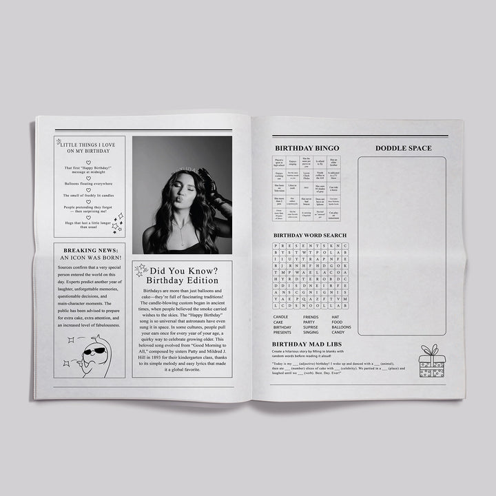 Birthday Newspaper - Personalised With Photos