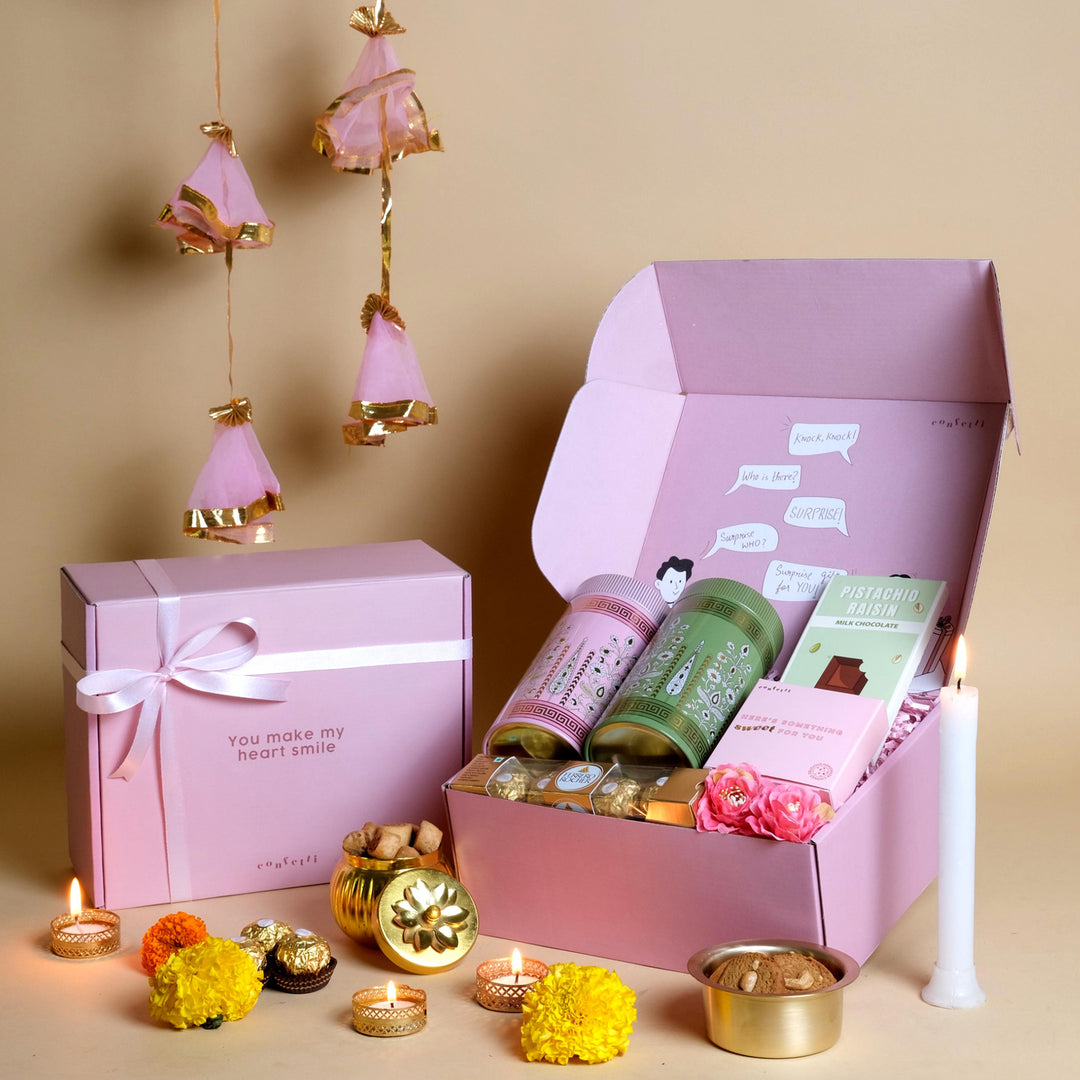 Rakhi Premium Sweet Treat Hamper with Dry Fruits and Chocolates