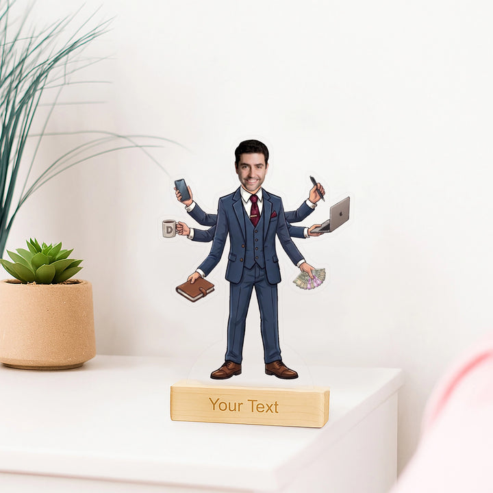 Multitasker Dad Caricature
