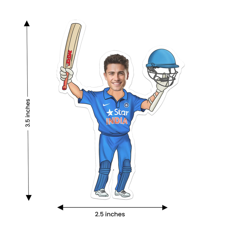 Cricket Lover Caricature Fridge Magnet