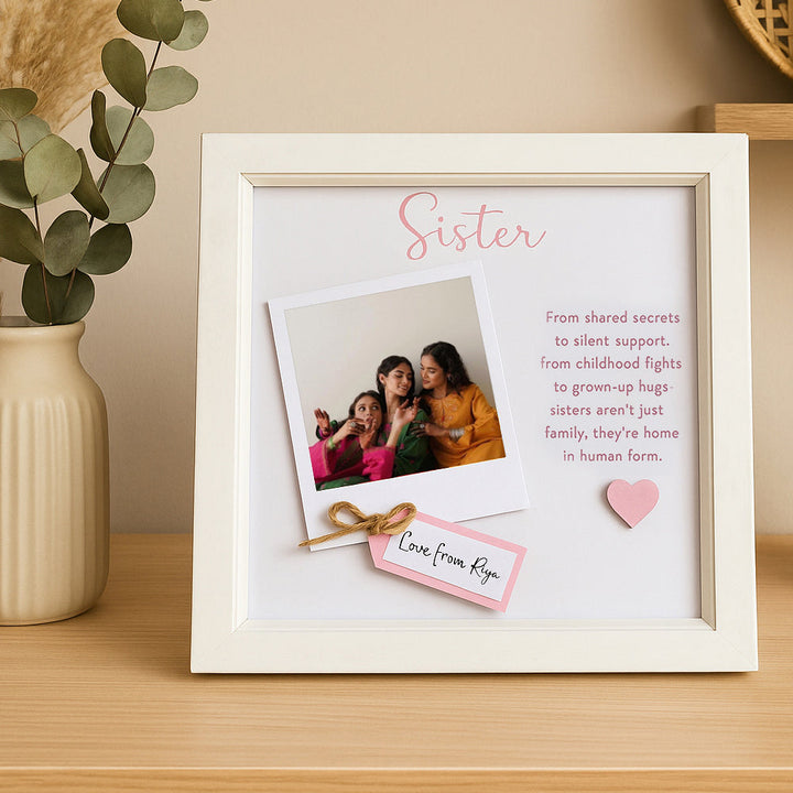 Personalized Sister Photo Frame - Heartfelt Gift for Rakhi & Birthdays