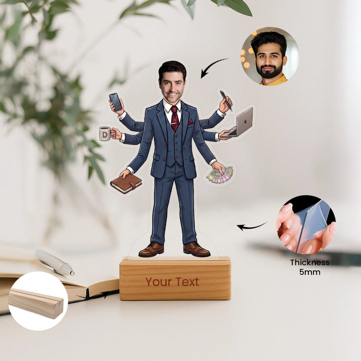 Multitasker Dad Caricature