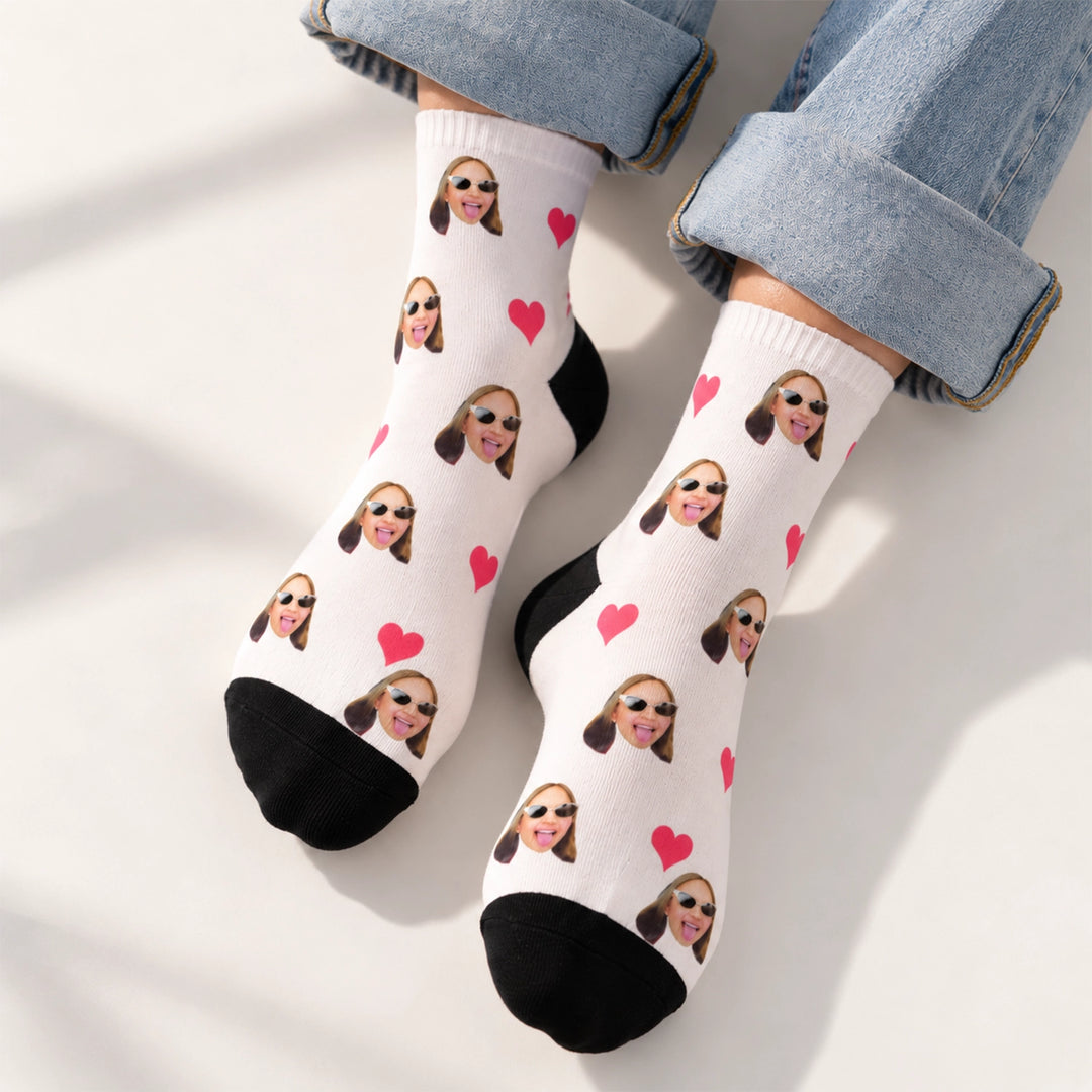 Heart Design Personalized Socks