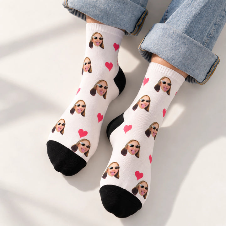 Heart Design Personalized Socks